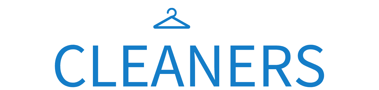 Logo for Dallas Parkway Cleaners with a clothes hanger icon between the words "Dallas" and "Parkway." The word "Cleaners" is in large blue letters.