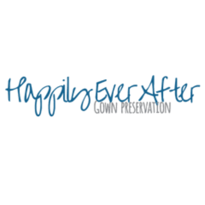The text "Happily Ever After Lawn Preservation" is written in blue cursive and capital letters on a transparent background.