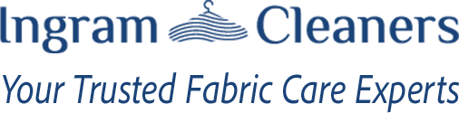 Blue banner with the text "Your Trusted Fabric Care Experts" in blue italic font on a white background.