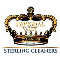 A gold crown logo with the text "IMPERIAL VALET CLEANERS" in gold and "STERLING CLEANERS" in blue underneath.