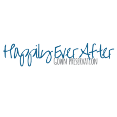 The text "Happily Ever After Lawn Preservation" is written in blue cursive and capital letters on a transparent background.