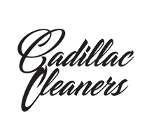 Logo with the words "Cadillac Cleaners" written in elegant, cursive script.