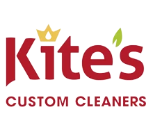 Kite&rsquo;s Custom Cleaners logo with "Kite&rsquo;s" in large red text, a yellow crown above the "i," and "CUSTOM CLEANERS" in smaller red text below.