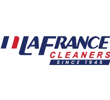 LaFrance Cleaners logo with blue and red text stating "Cleaners Since 1945" below the company name.